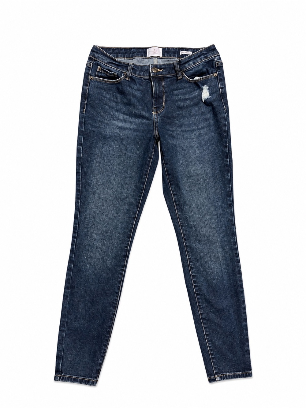 True Craft Mid Rise Skinny Jeans Dark Wash Distressed Size 6 Y2K Stretch Denim